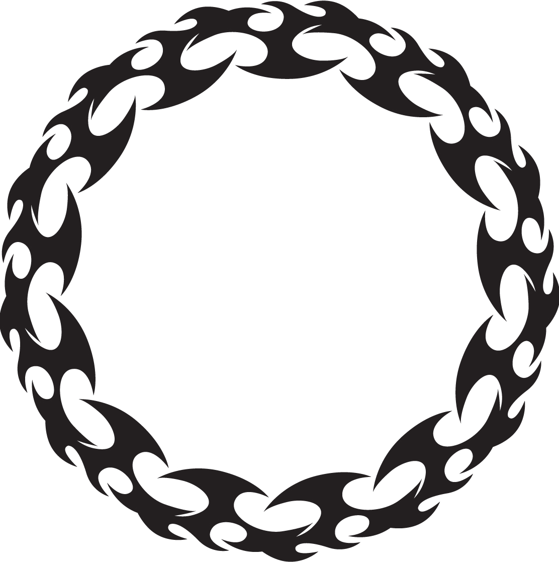 Орнамент круговой черно белый